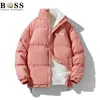 Moda Inverno Nova Tendência Unissex Gola Alta Algodão Casaco Masculino Casual Forrado com Fleece Quente Casaco de Algodão para Casal Venda Direta da Fábrica