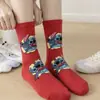 Meias Fofas de Desenho Animado para Primavera e Verão Estilo Coreano Versáteis Meias de Estilo de Comércio Exterior Meias Casuais Femininas Meias de Anime Meia-Calça Média Femininas