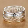 Anillo de plata de ley 999 para hombre moderno dominante plata pura abierto hip hop personalidad ancho pasta dedo pulgar dedo Sutra del Corazón