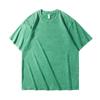 Transfronterizo Verano 230g Algodón Puro Lavado Desgastado Cuello Redondo Suelto Frito Copo de Nieve Manga Corta Marca Trendy Retro Juventud Camiseta