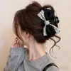 Pinza para el pelo con lazo de malla para mujer, Pinza de alta gama 2026 estilo nuevo para cabello grueso, Pinza de tiburón para la parte posterior de la cabeza, Accesorio para el pelo de verano