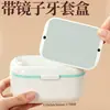 Caja esterilizadora para alineadores con espejo, caja de almacenamiento de PP para alineadores invisibles, caja de plástico para limpiar alineadores, caja de limpieza ultrasónica para dentaduras postizas