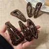 Presilha de Cabelo Triângulo Estampa de Leopardo Vintage para Mulheres, Presilha Bb, Novo Modelo 2026, Presilha Lateral, Presilha para Franja, Grampo de Cabelo, Acessório de Cabelo, Primavera
