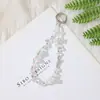 Corrente de Celular com Pingente de Strass de Alta Qualidade, Charm Exquisito de Cristal, Chaveiro Curto de Pulso