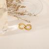 Brincos de aço inoxidável estilo celebridade INS online com contas transfronteiriças, personalidade, simples, redondo, diamante, 18K, banhado a ouro, para mulheres
