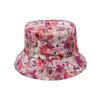 Sombrero de Playa para Niños Viaje Vacaciones Sombrilla Sombrero de Sol Transfronterizo Europeo y Americano Color Flor Sombrero de Pescador Doble Cara
