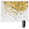 100 Adornos Metálicos para Uñas de Minerales Dorados y Plateados Remaches Metálicos de Semicírculo Accesorios para Uñas Base Plana Hemisferios Sólidos Bolas de Acero