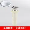Juego de Desagüe Abatible Corto de Acero Inoxidable para Lavabo de Encimera con Agujero de Rebosadero