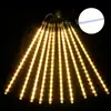 Luces de Cadena de Lluvia de Meteoros LED para Exteriores Impermeables Solares Decoración para Jardín y Árboles Luces Festivas Proyecto de Iluminación Luces de Ambiente