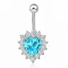 Piercing para Ombligo Doble Amor Transfronterizo al por Mayor Amazon Europeo y Americano Nuevo Simple Zircón Corazón de Durazno Piercing Joyería para Uña de Ombligo