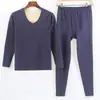 Traje térmico de terciopelo sin costuras de calentamiento rápido para hombre Ropa de otoño sur Pantalones largos Camiseta interior de invierno engrosada con forro polar