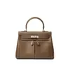 Bolso Kelly de Cuero Genuino Vintage con Doble Bolsillo Gran Capacidad Bolso de Mano Versátil Bolso para Viajes Diarios Bolso de Hombro Único Bolso Cruzado 2026