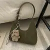 Bolsa de Ombro Único para Axila com Acabamento de Luxo, Bolsa de Camurça Retrô de Nicho Coreano para Outono e Inverno, Bolsa Feminina, Nova Moda Bolsa Bolinho