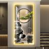 Agua Corriente Atrae Riqueza, Pintura de Luz en la Entrada, Entrada de Nuevo Estilo Chino, Sala de Estar Fantasiosa de Alta Gama, Mural de Pared de Fondo para Pasillo