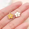 Colgantes de Esmalte de Flores Amarillas Girasol Margarita Pendientes Pulsera Accesorios de Joyería Venta al por Mayor