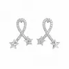 Pendientes de botón de cruz de circonita microincrustada, simples de lujo ligero, diseño exquisito de alto temperamento, pendientes de estrella, joyería para orejas para mujer