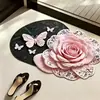 Alfombra de Baño 3D Estéreo Forma de Flor Absorbente de Agua Diatomeas Tapete de Piso para Baño del Hogar Secado Rápido Antideslizante Tapete para Pies
