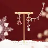 Pendientes Rojos de Año Nuevo Otoño e Invierno una Cadena de Carrillones de Viento Afelpados Pendientes de Flor Borla de Boda de Año Nuevo Pendientes de Gama Alta para Mujer