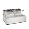 Freidora Eléctrica de Escritorio Comercial con Cilindros Individuales/Dobles, Freidora Eléctrica con Control Preciso de Temperatura, Freidora de Aceite para Equipo Comercial de Snacks