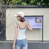 Verano Nuevo Estilo Coreano Dulce Color Contrastante Tirantes Sin Mangas Top Estilo INS Versátil Adelgazante Camisola