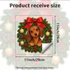 Laço de guirlanda de Natal para filhote fofo, capa de assento de vaso sanitário, adesivo decorativo autoadesivo para assento de vaso sanitário de banheiro, criando uma atmosfera festiva