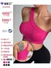 Coletes esportivos femininos sem costura, best-seller transfronteiriço, cor sólida, costela vertical, alça de ombro assimétrica, sem costas, sutiã esportivo para atividades ao ar livre