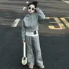 Conjunto Moletom Casual com Capuz para Meninas 2025 Novo Look Primavera e Outono para Crianças Mais Velhas, Conjunto Solto de Três Peças Outono Estilo Coreano Tendência