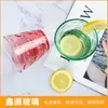 Taza de regalo para festival, taza de agua de vidrio con forma de gota de lluvia de colores, juego de caja de regalo, joyería en tienda, regalo