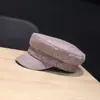 Boina de Mujer Estilo Coreano Casual Versátil de Copa Plana Material de Cáñamo Transpirable Sombrero de Boina Primavera Verano Protección Solar Boina de Pico Moda