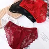Nuevo Estilo Sexy de Encaje con Lazo y Malla Transparente, Bragas de Cintura Baja con Entrepierna de Doble Capa Fabricante 1039