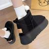 Botas de Nieve de Suela Gruesa para Mujer, Nuevo Estilo Invierno 2026, Zapatos con Forro de Felpa y Algodón Engrosado, Botines Cálidos con Piel, Modernos