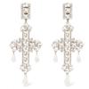 AliExpress Novo Clipe de Orelha Exagerado com Cruz de Strass Moda Europeia e Americana Festa Brilhante de Cristal Brincos brincos
