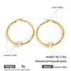 Brincos Myya Europeus e Americanos Transfronteiriços de Aço Inoxidável Banhados a Ouro 18K com Brincos de Diamante, Joia de Orelha Personalizada Exagerada da Moda