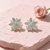 Brincos de Flor de Zircônia com Nova Textura Escovada Versão Coreana de 2026, Brincos de Luxo Leve e de Alta Qualidade, Brincos Exclusivos de Nicho para Mulheres