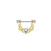 Acero Inoxidable 1.6X16mm Empalmado Rosa Más Vendido Forma de U Diamante Hueco Anillo para Pezón Encaje Colgante Joyería para Piercing