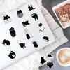 50 Pacotes de Adesivos de Diário Gato Preto Desenho Animado Transfronteiriços Adesivos Decorativos DIY para Capa de Celular, Patinete, Bagagem