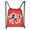 Mochila Nueva de Dibujo con Cordón Estampado Colorido de Mickey Poliéster Gran Capacidad Moderna con Cordón para Niños Venta al por Mayor Caliente