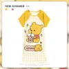 Pijama Feminino Verão Manga Curta Fino Desenho Animado Pequeno Fresco Fofo Estilo Ins Solto Camisola Doce Estudante Roupas de Casa