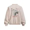 Moletom Hobby Letter Estampa Graffiti Lavado Flor Frita Gola Redonda Primavera e Outono Masculino Solto Vintage Pulôver Roupa Esportiva Tendência