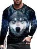 Soporta Dropshipping Multiplataforma, Venta Directa del Fabricante, Nueva Camiseta de Manga Larga para Hombre Estilo Europeo y Americano Impresión Digital Transfronteriza