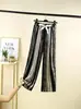 Pantalones de pierna ancha rayados estilo pintura de tinta Yamamoto para mujer, nuevos de verano, cintura alta, casuales, tipo mopa, pantalones finos y frescos