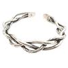 Nuevo Brazalete Retorcido de Tres Hilos de Plata Tailandesa Versión Coreana Simple Lujo Ligero Versátil Abierto para Mujer Moderno