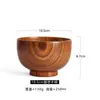 Ensaladera Natural China de Madera para Niños y Adultos Tazón de Arroz Tazón de Madera Maciza Grande y Pequeño Tazón para Sopa Tazón para Fideos Vajilla para el Hogar