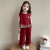 Conjunto de Chaleco para Niña Otoño 2026 Nuevo Estilo Infantil Elegante Moderno Estilo Coreano Ropa de Otoño Conjunto de Tres Piezas para Bebé Niña Primavera y Otoño