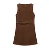 Venta al por mayor de Ropa de Mujer Transfronteriza Primavera 2026 Nuevo Estilo Europeo y Americano Vestido Corto Moderno y Elegante con Efecto de Textura de Terciopelo