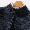 Cardigan de Lã com Zíper Preguiçoso Novo Outono e Inverno Masculino Gola Alta Solto Espessado Jaqueta Suéter de Lã Tricotada