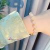 Tienda de Oro Mismo Estilo Sha Oro Ping An Feliz Bola de Dragón Pulsera Femenina Diseño de Nicho Lujo Ligero Pulsera Retro Versátil