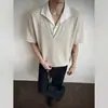 Camiseta Polo de Manga Corta con Cuello Polo y Patrón de Trigo Falsa de Dos Piezas Estilo Old Money para Hombre, Top de Manga Media Resistente de Moda para Verano