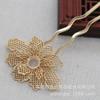 Hongxing DIY Joyería Cobre Color Oro 24K Conservante Multicapa Peonía 51*35*8mm Horquilla Pequeña Horquilla Hueca B1468