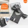 Traje de Ropa Interior Térmica de Doble Color de Terciopelo con Cuello Redondo en V para Hombre y Mujer Otoño/Invierno Ropa y Pantalones de Otoño Alta Elasticidad Calor Rápido